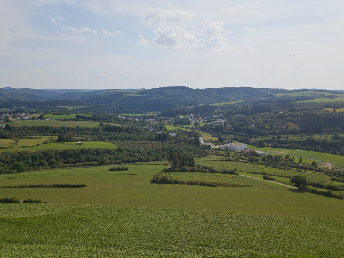 View South (towards the village of Wilwerwiltz) from 50m above the point