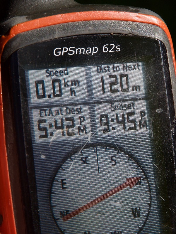 My GPS receiver, 120m from the point