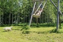 #7: wooden swing on the meadow near the lake