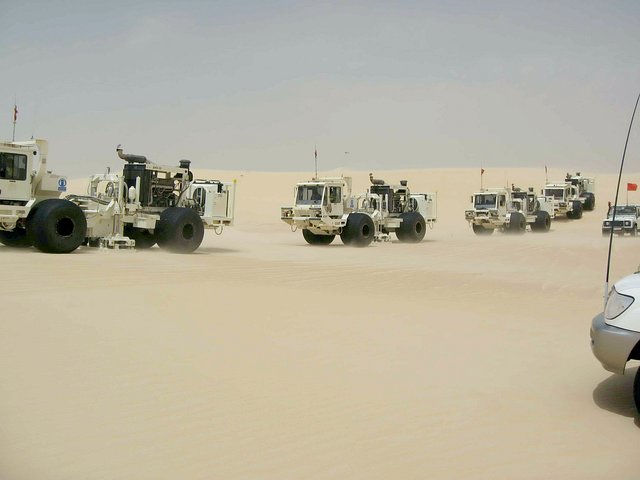 Vibrators detouring around sand dunes