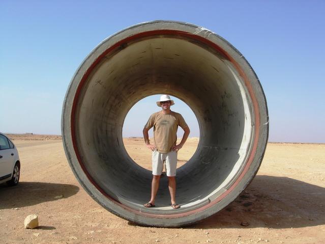 Justin inside section of Great Man Made River Pipe