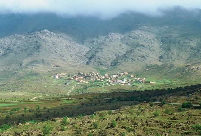 Mountain village on the flanks of Adrar Mqqurn