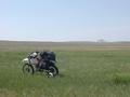 #6: My motorcycle and rock mountain, from the confluence