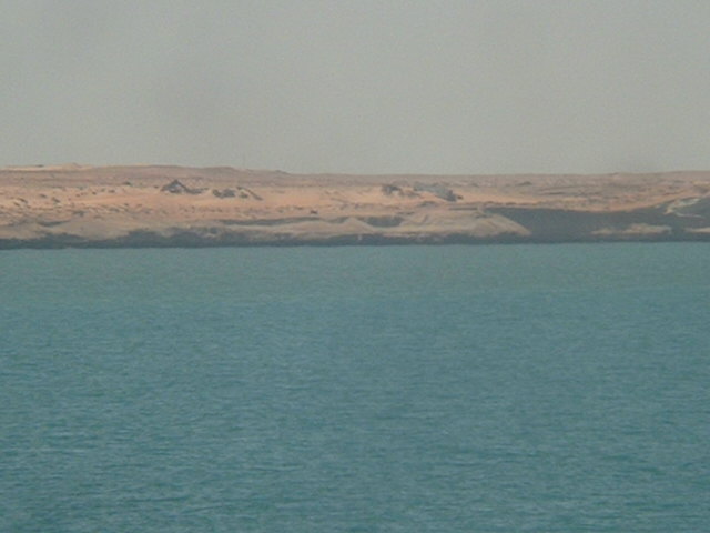 Peninsula of Cap Blanc's coastline seen from the Confluence