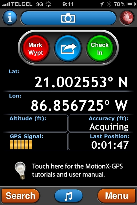 GPS reading from smartphone near confluence.
