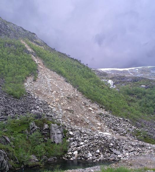 Several avalanches had passed close to or over the road this spring!
