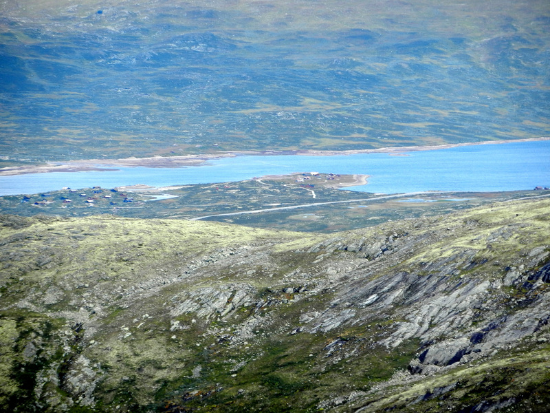 Looking NE towards lake Eldrevatnet with RV52 on the south shore