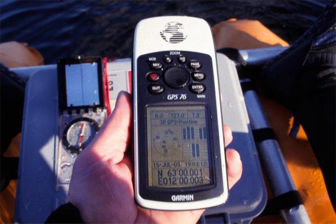 GPS on lake at altitude 727 meter