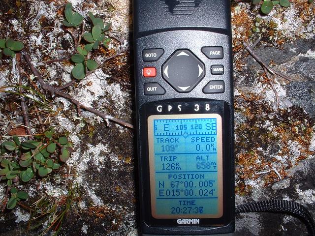 GPS screen at N67/E15