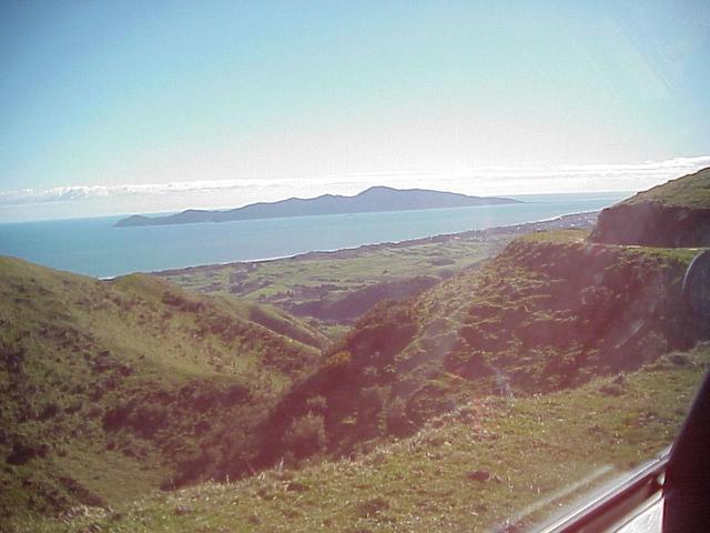 Looking west to the Tasman Sea and Paekakariki from the road to the confluence.