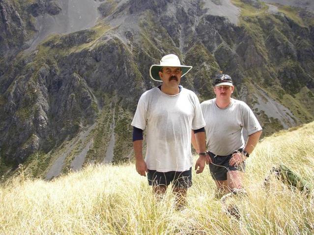 Phil and me (with white hat) above valley