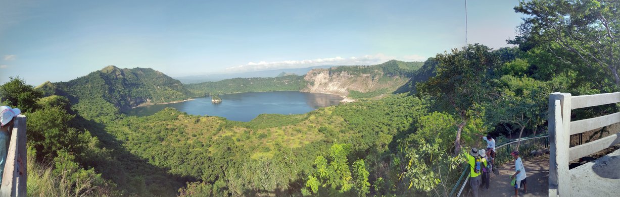 Panorama from the rim showing the caldera and inner lake