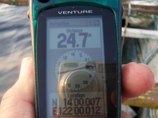 GPS Reading 25 meter off 14N 122E