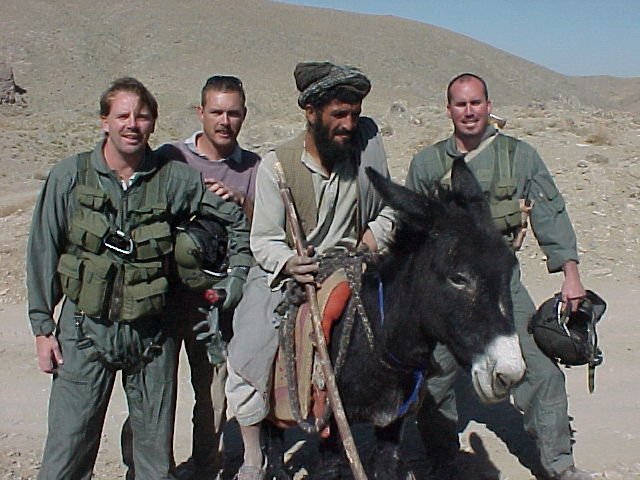(L to R) Mike, Jay, local man, local donkey & Jason