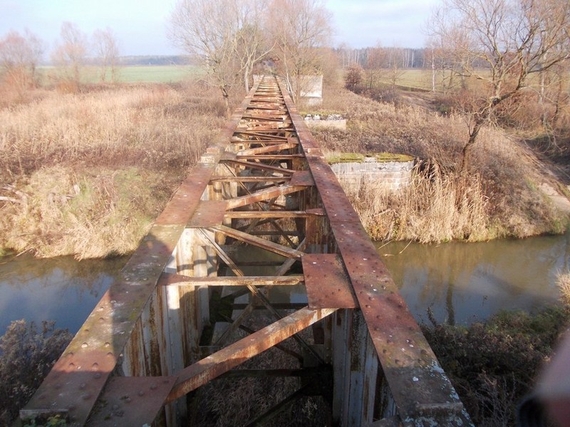 River Shklo, destroyed old railway bridge