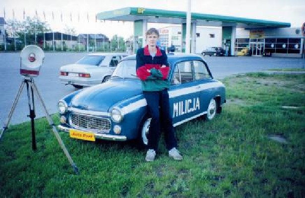Me and militia coloured car Syrena 105