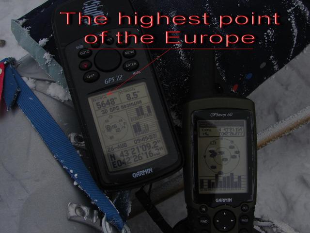 The highest point of the Europe.