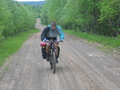 #8: Artem Sismekov at the road that runs as far as 700 metres from the confluence