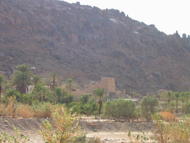 The small settlement at the end of the tarmac