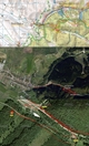 #7: My track on the map (© VKU Harmanec), satellite image (© Google Earth 2007) and aerial photo (© GEODIS)