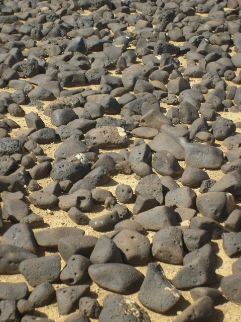 A closer look at the black rocks