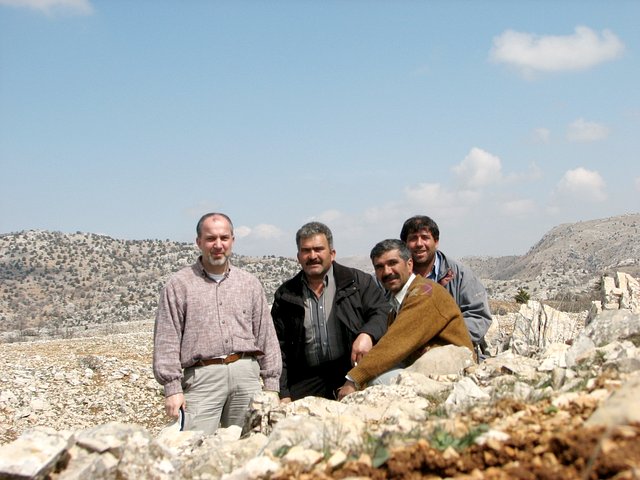 Me and the three men from Çukurbağ (from left: İbrahim, Yüksel, and Bilal) at the spot