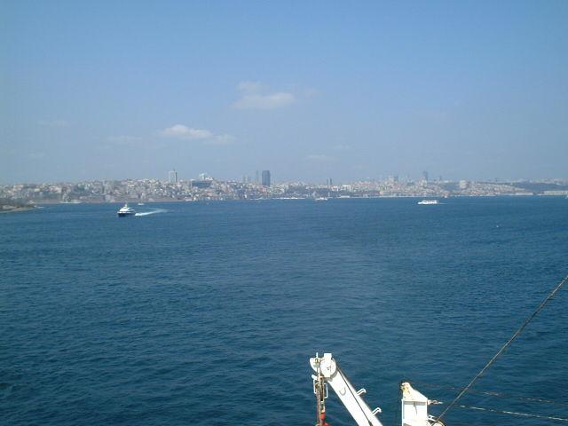 Looking north to the southern exit of the Bosporus
