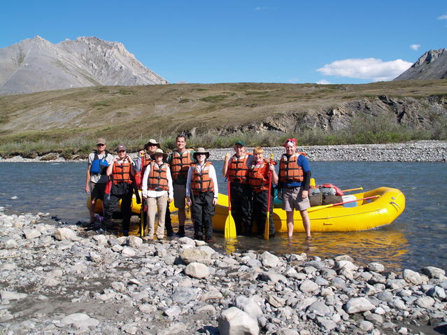 68.98529N 142.18087W:  the group at the put-in point on the Kongakut River.