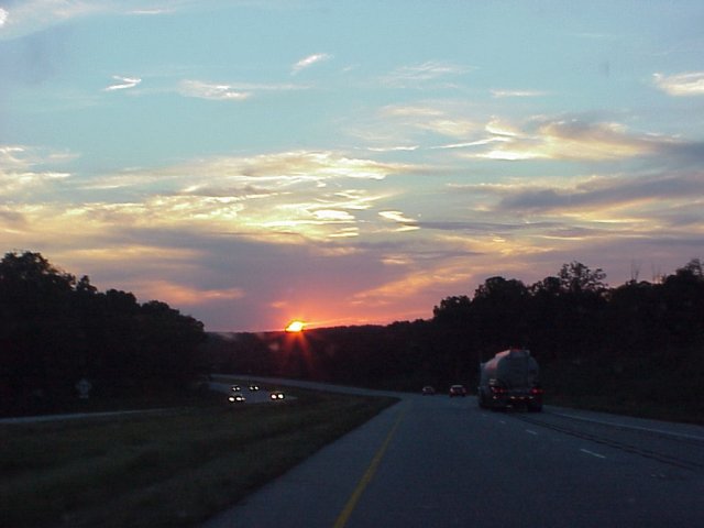 Sunset on Hwy 412 near Kansas