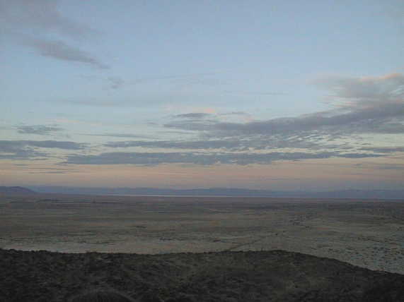 View north from Confluence, showing the narrow band of the Salton Sea
