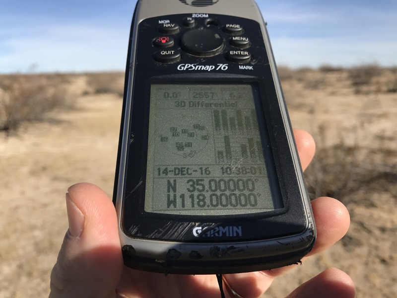 GPS reading at the confluence point. 