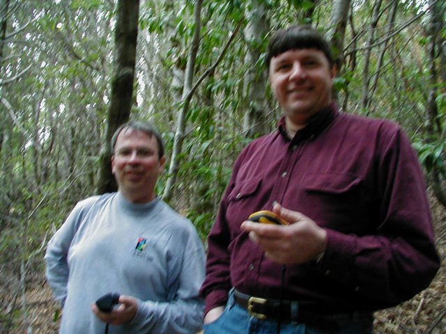 Jeff and Jim compare GPS coordinates