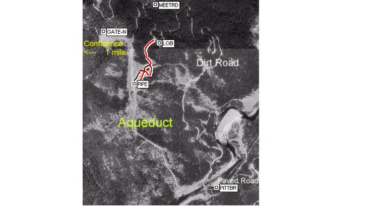 ExpertGPS overlay of my wanderings on aerial view of aquaduct