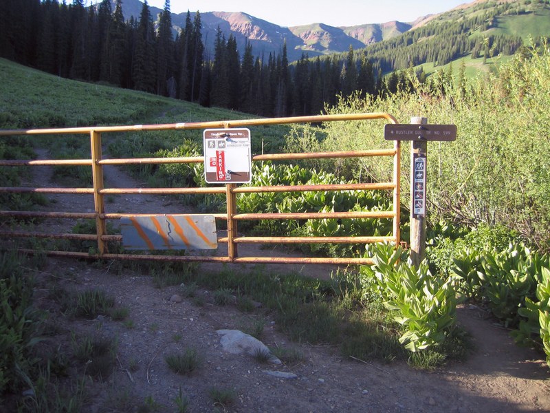 Gate at the wilderness boundary.