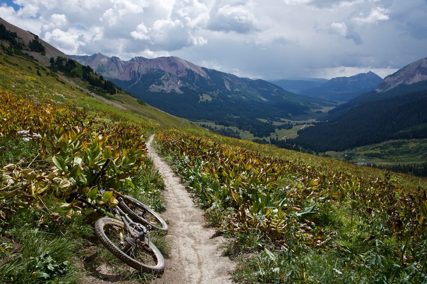 Mountain biking on the famed “401 Trail”, which passes just 0.4 mile west of the point