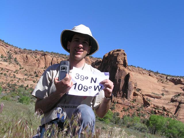 Joseph Kerski in scenic western Colorado in the Little Dolores River Canyon near the confluence.
