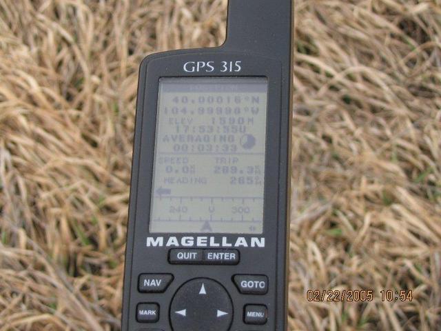 GPS unit at confluence