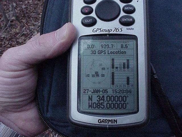 GPS receiver at the confluence site.