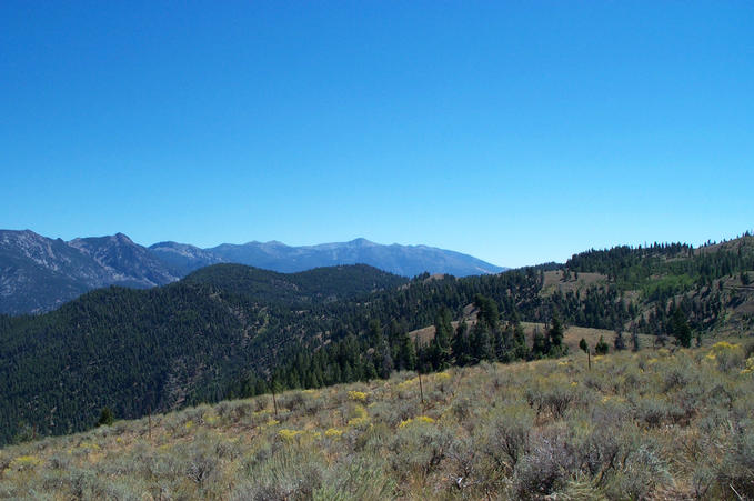 View southwest into central Idaho from the hill