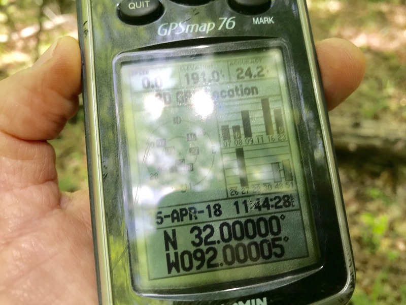 GPS receiver at the confluence point. 