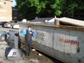 #5: Sadly, the confluence does not lie inside this dumpster, but 50 meters south of here.
