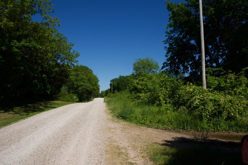 View East (along the country road, from 50 feet North of the point)