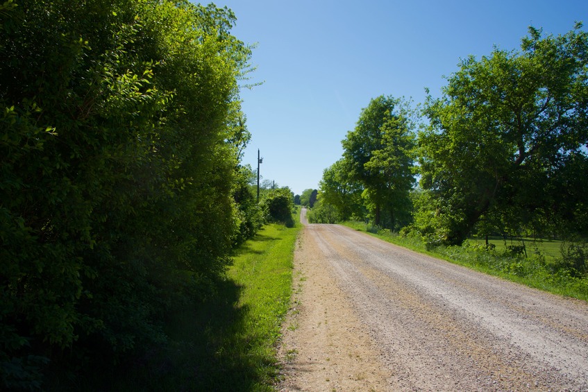View West (along the country road, from 50 feet North of the point)