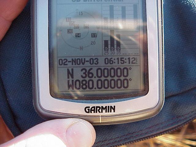 GPS reading on the confluence site.