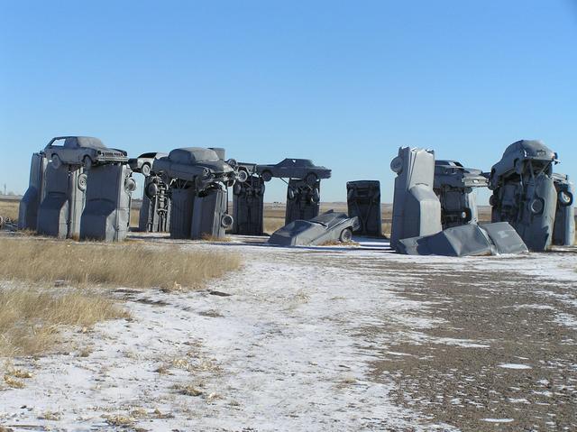 Stonehenge in Vehicles:  Carhenge, Nebraska, 14.5 km northeast of confluence.