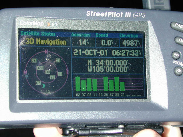 Photo of my GPS at the confluence site