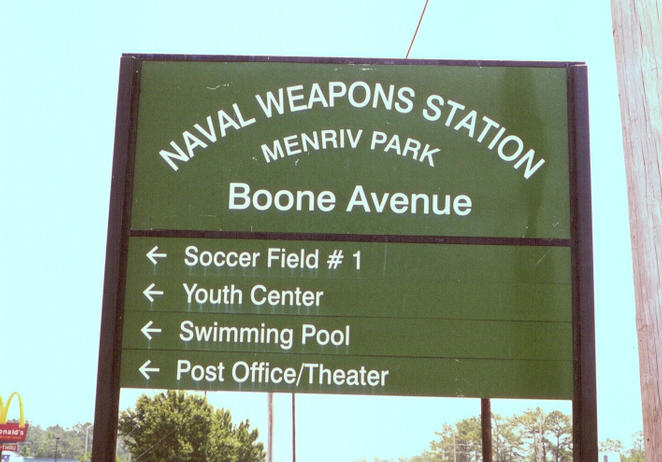 Sign outside weapons station