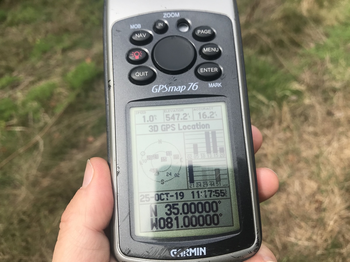 GPS receiver at confluence point. 