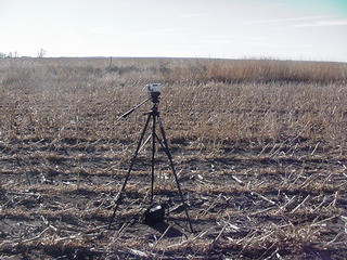 #1: With a camera tripod at 44N-99W-A view looking South-fence line in the distance.