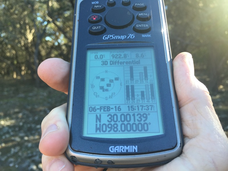 GPS reading at the closest spot to the point.